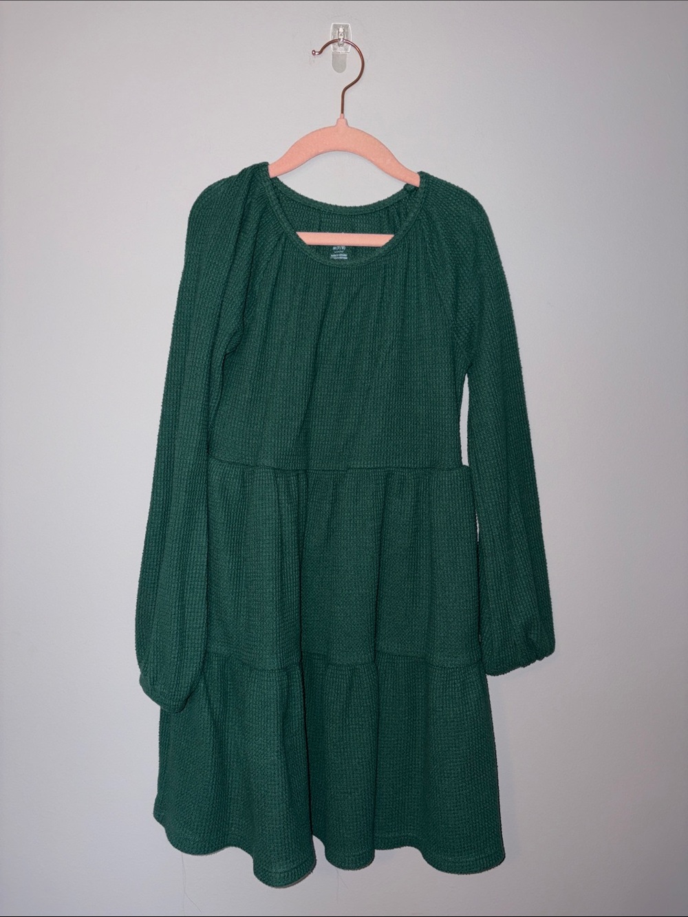 Cat & Jack Forest Green Ribbed Girls Dress Youth M